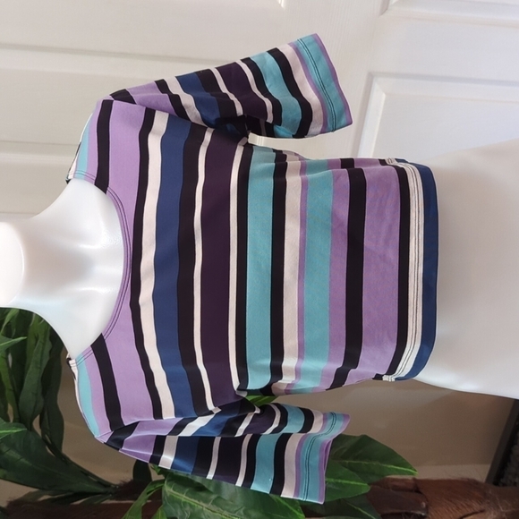 Danskin Women's Striped Performance Crop Top Size XL - Picture 1 of 4